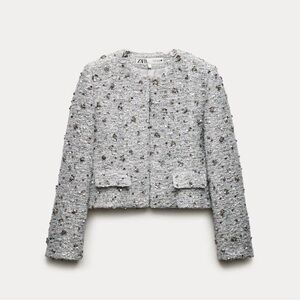 Zara Women's  Silver Sequin Jacket